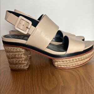 Tory Burch Cream Platform Sandals